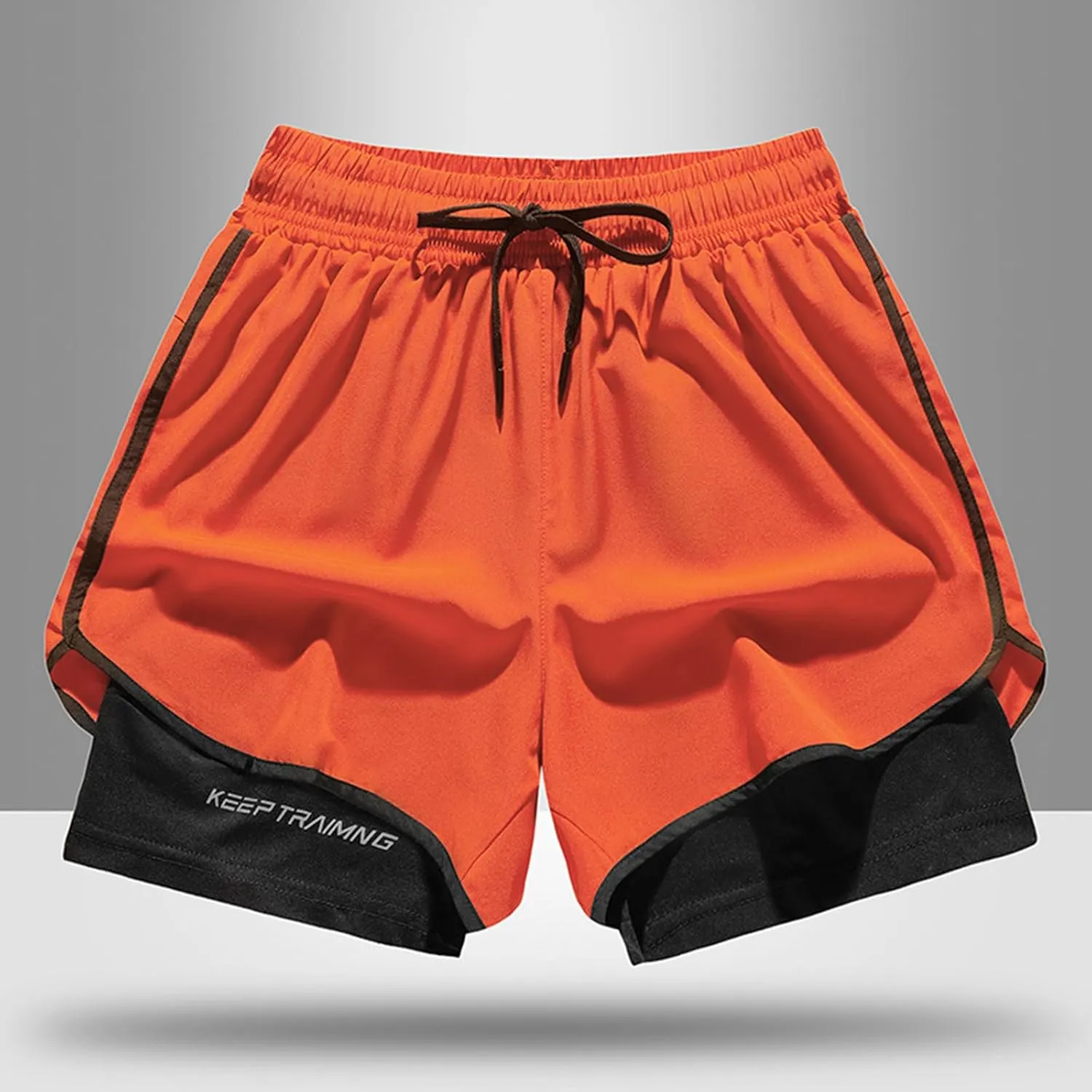 2 in 1 Gym Shorts Men Lightweight Mesh Quick Dry Basketball Shorts Performance Athletic Shorts with Compression Liner
