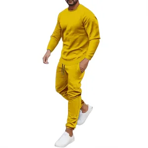 2 Piece Tracksuit for Men Winter Outfits Stylish Casual Tshirt and Sweatpants Set Plus Size Breathable Jogger Sweatsuit