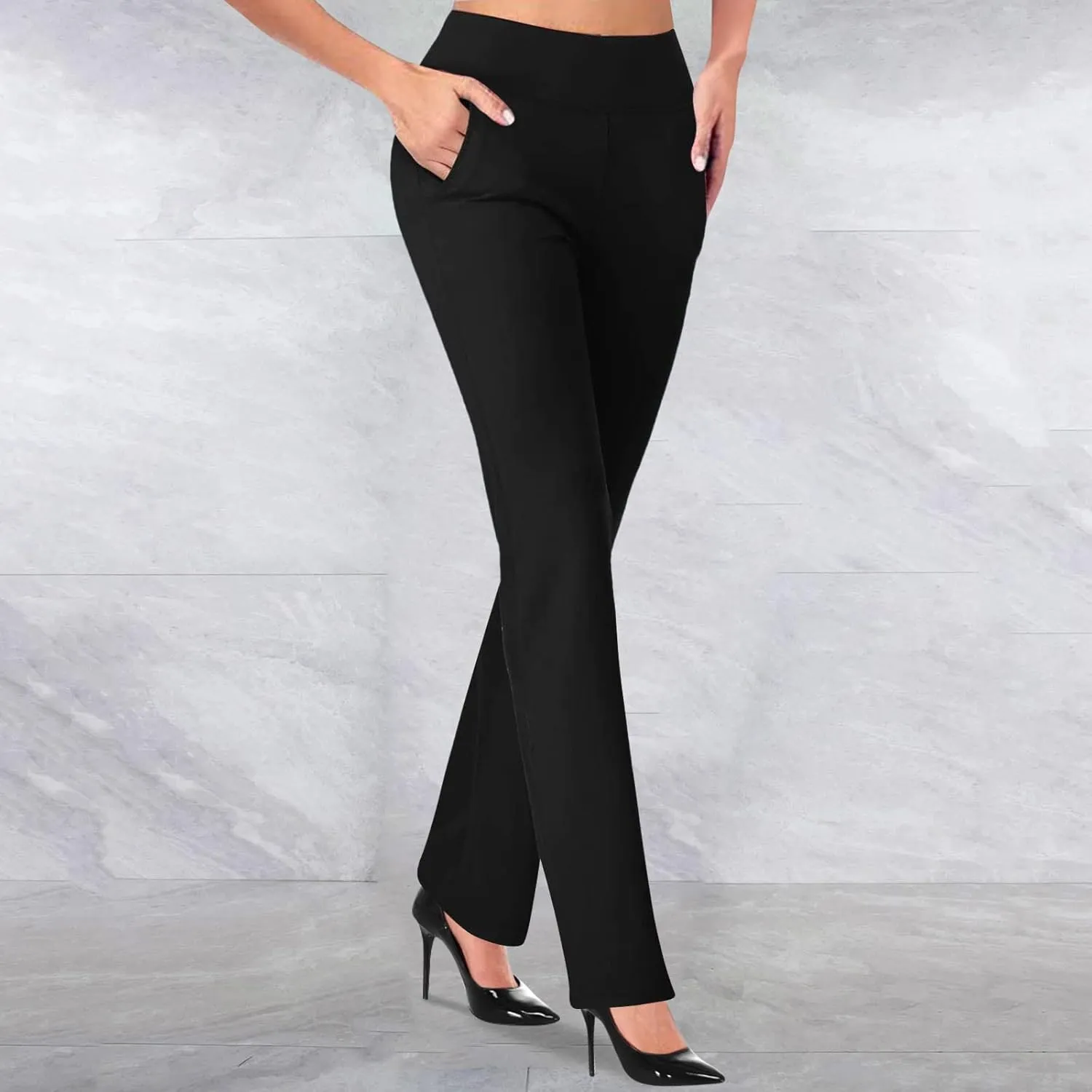 2025 Work Pants for Women High Waist Stretch Dress Pants Soft Comfy Athletic Workout Yoga Pants Business Trousers