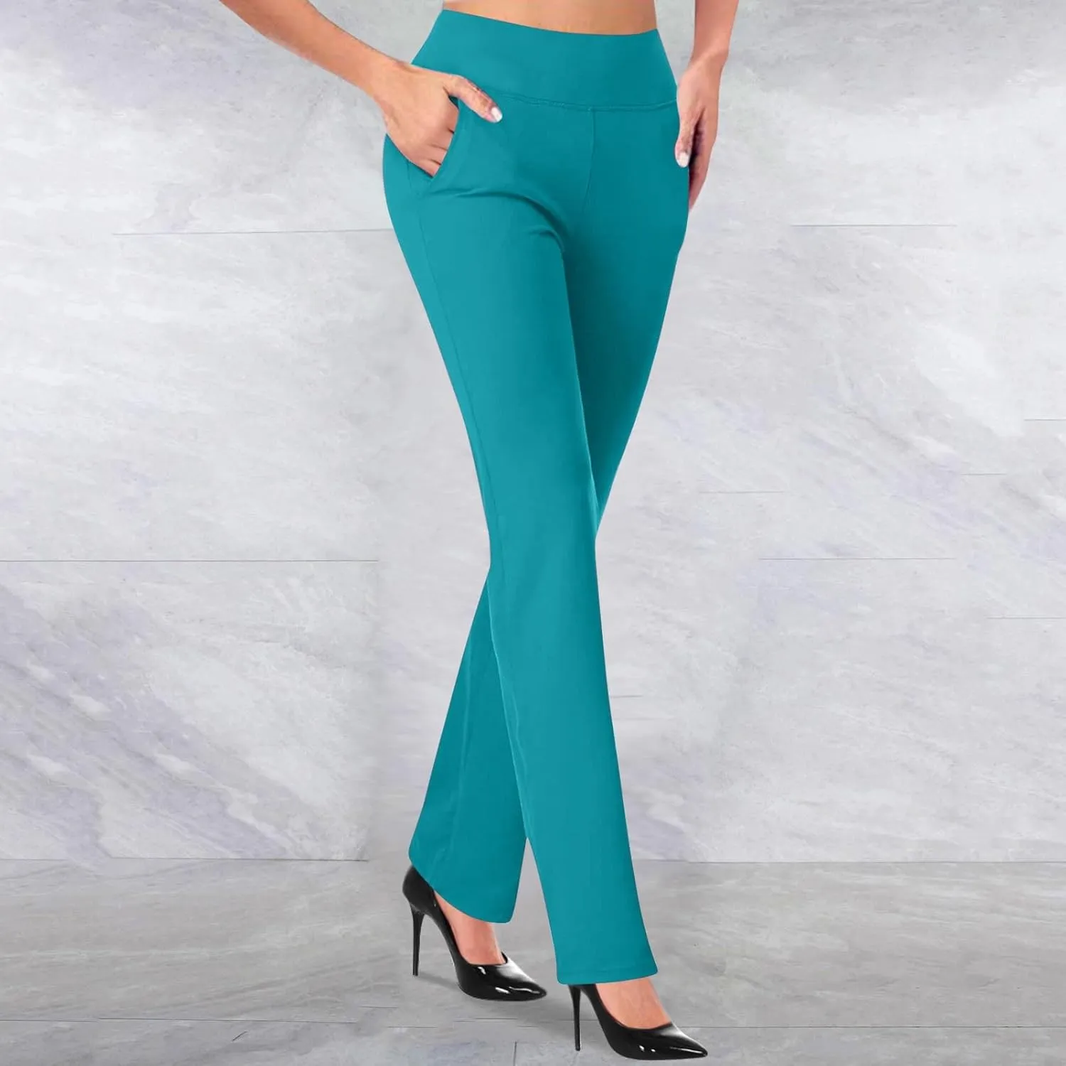 2025 Work Pants for Women High Waist Stretch Dress Pants Soft Comfy Athletic Workout Yoga Pants Business Trousers