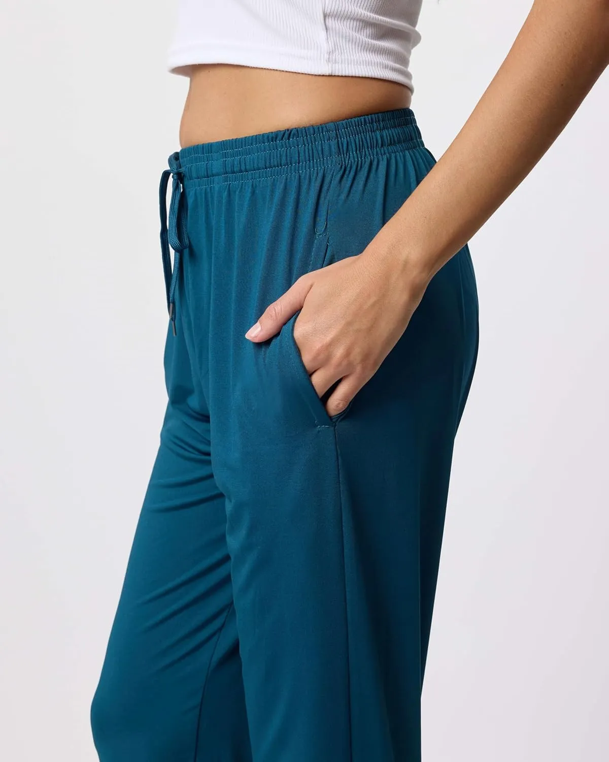 3 Pack: Women's Ultra-Soft Silky Dry Fit Lounge Joggers Lightweight Dry-Fit Pants with Pockets (Available in Plus)