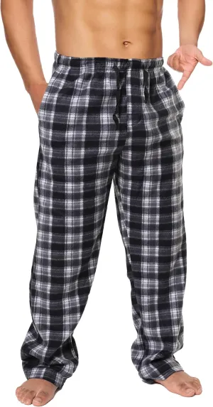 Active Club Mens Fleece Pajama Pants - Plaid Mens Pajama Bottoms - Mens Lounge Pants with Pockets (S - 3X)