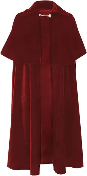 Adult Edwardian Opera Cape Velour Maxi Victorian Cloak Deluxe Dracula Costume