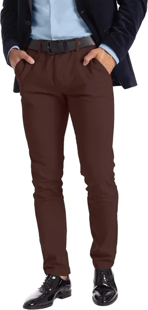 Alamo Slim-Fit Chinos Pants Men - Classic Breathable Flat-Front Chino Pants for Men