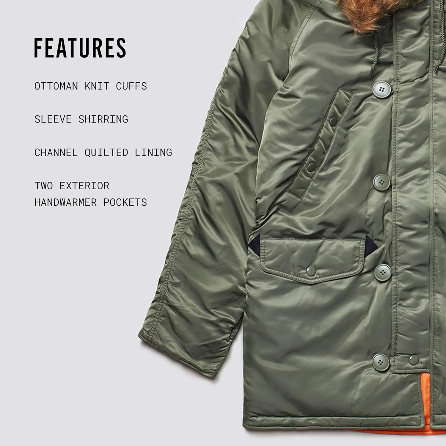 Alpha Industries Men's Slim Fit N-3b Parka