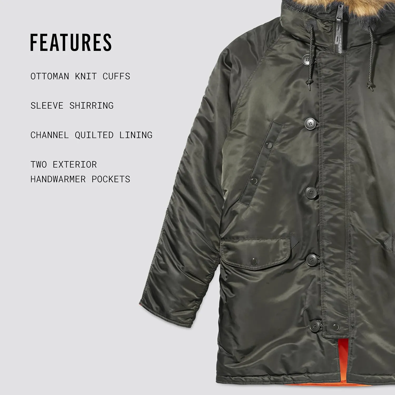 Alpha Industries Men's Slim Fit N-3b Parka