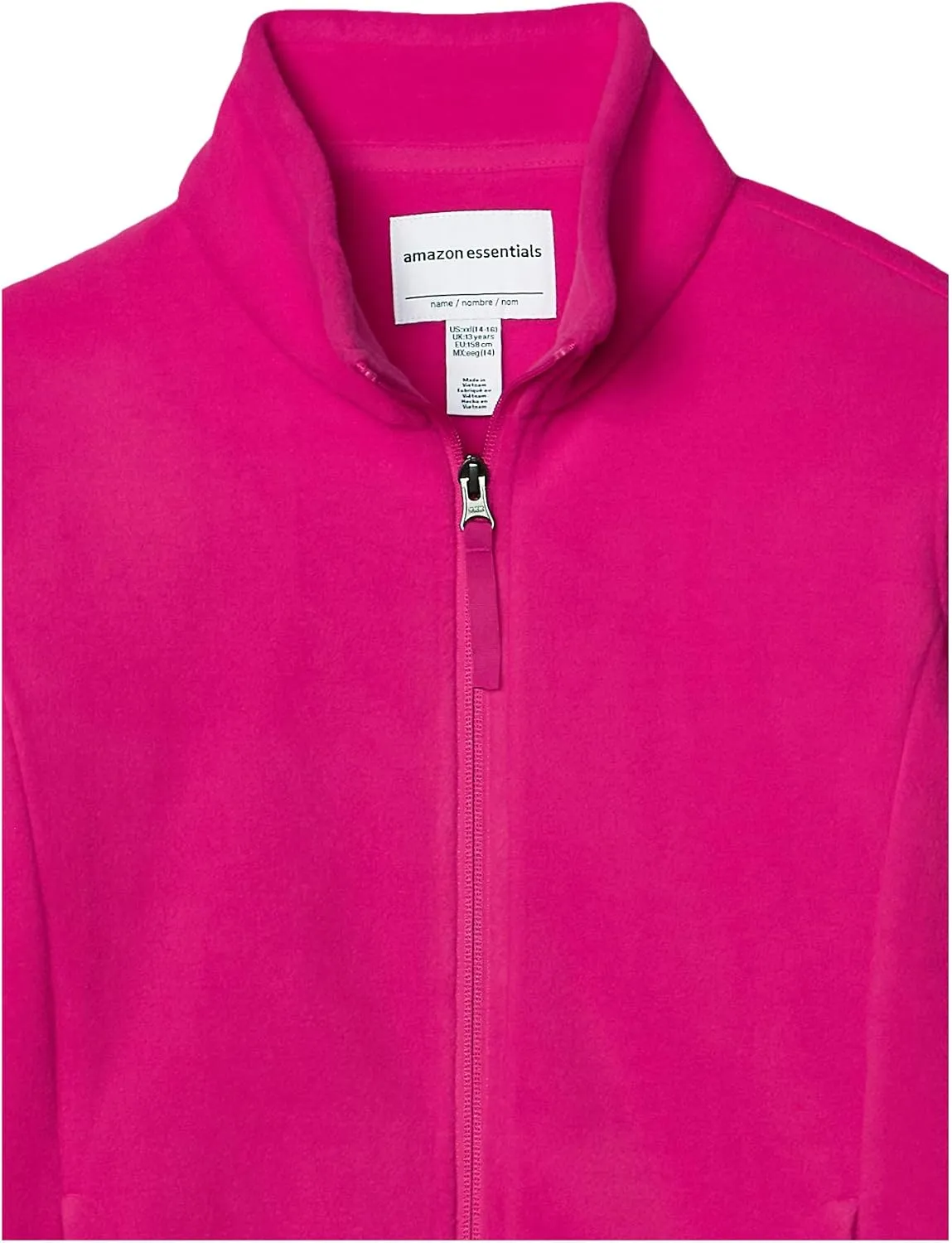 Amazon Essentials Girls and Toddlers' Polar Fleece Full-Zip Mock Jacket