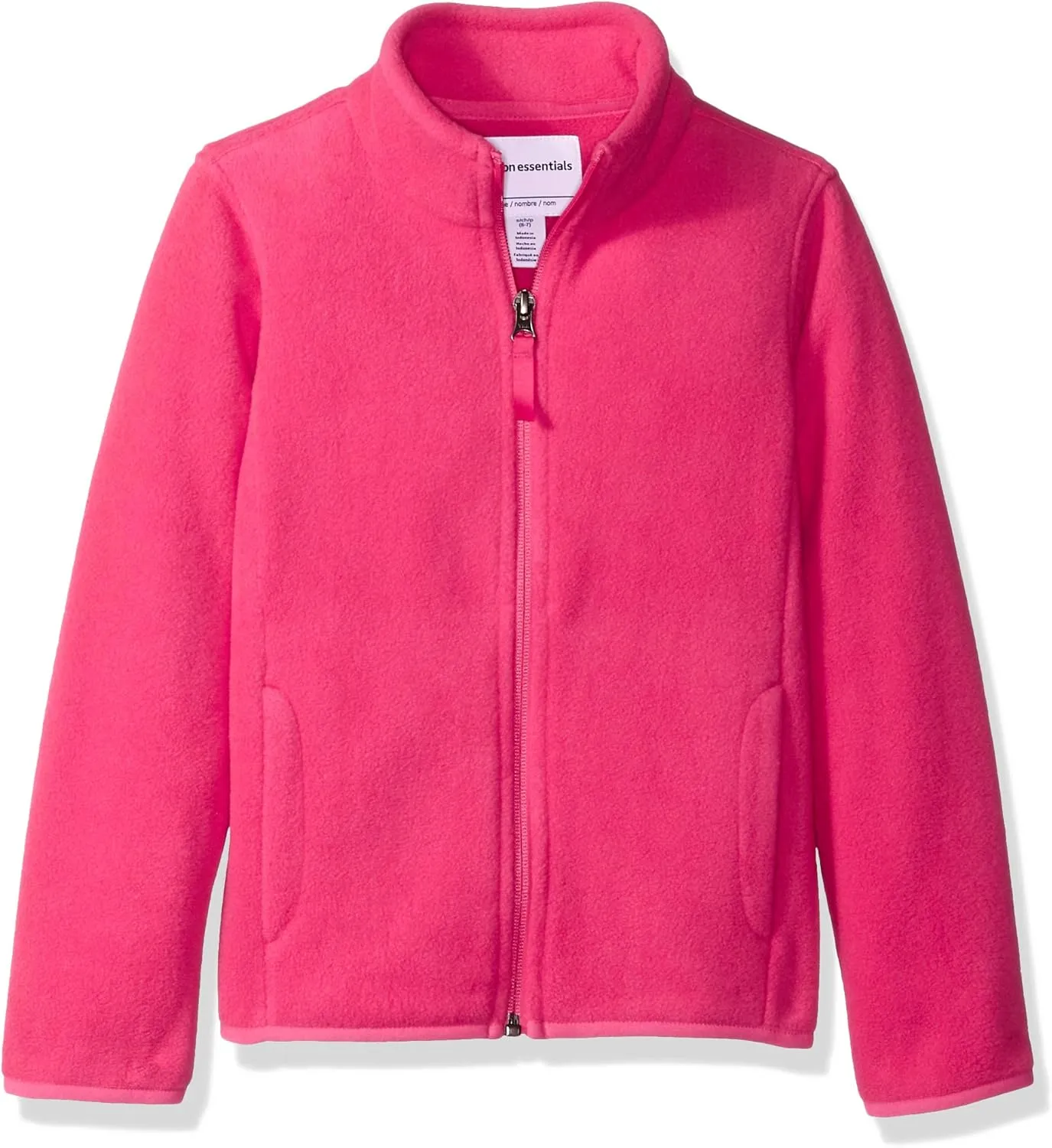 Amazon Essentials Girls and Toddlers' Polar Fleece Full-Zip Mock Jacket