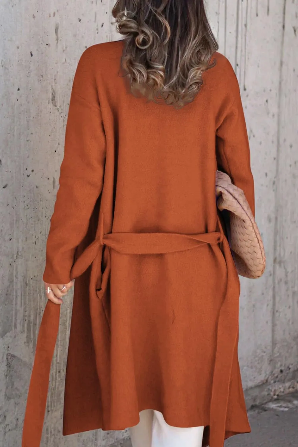 Angerella Women's Casual Long Sleeve Draped Open Front Knit Long Cardigan Sweater Outwear Coats with Pocket