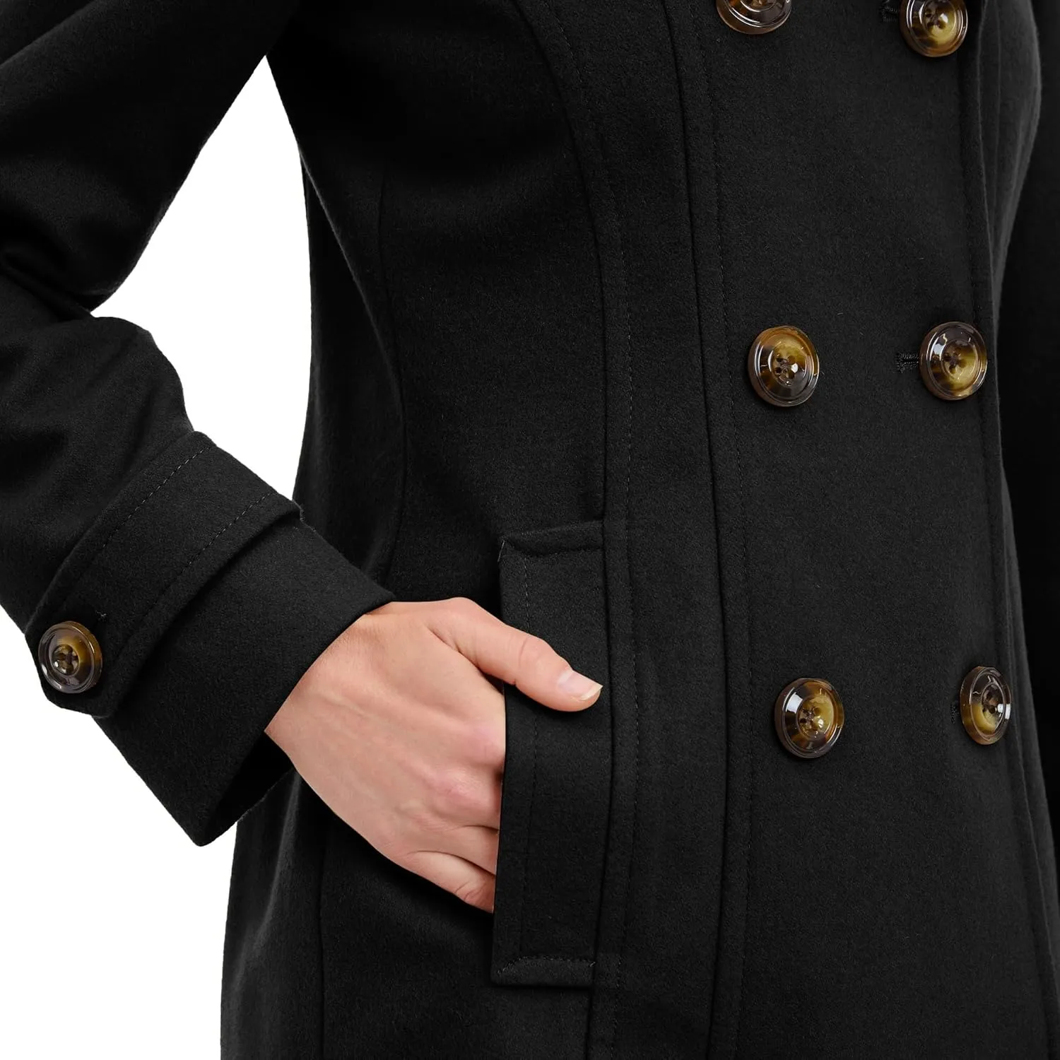 Anne Klein Women's Classic Double Breasted Wool Coat