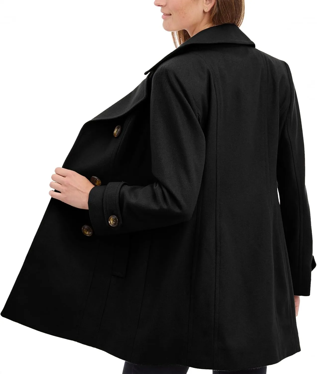 Anne Klein Women's Classic Double Breasted Wool Coat