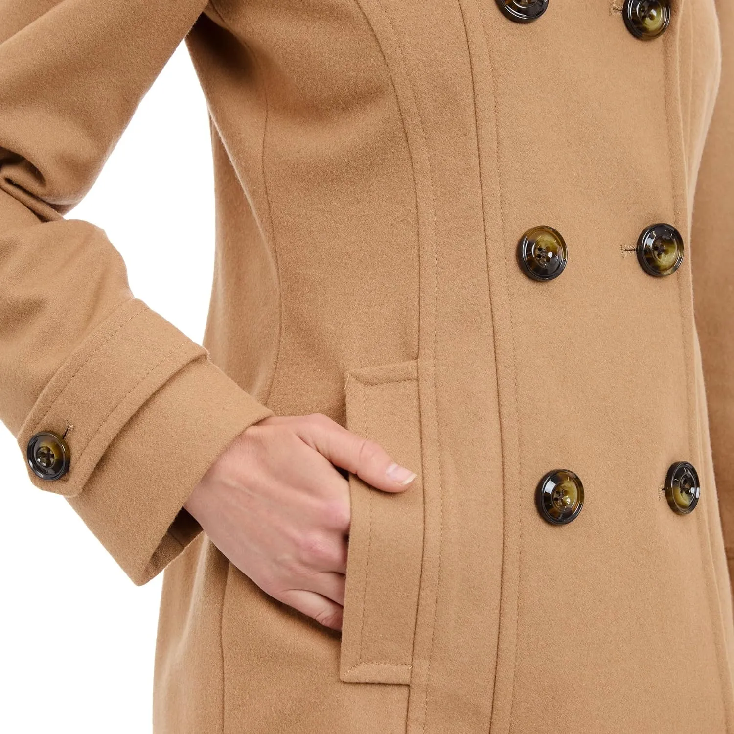 Anne Klein Women's Classic Double Breasted Wool Coat
