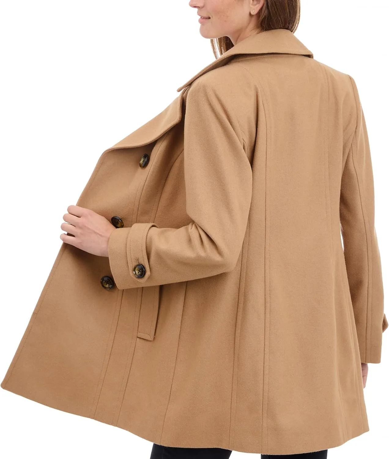 Anne Klein Women's Classic Double Breasted Wool Coat