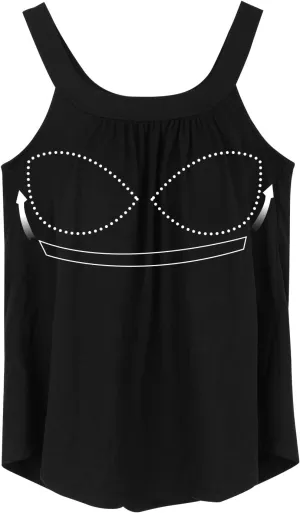 ANYFITTING Women's Built in Bra Tank Top 2025 Summer Trendy Tops Flowy Loose Fit Casual Halter Cami Camisole Outfits S-3XL