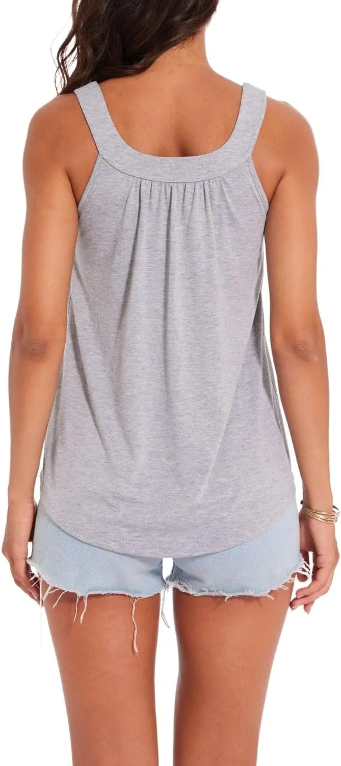 ANYFITTING Women's Built in Bra Tank Top 2025 Summer Trendy Tops Flowy Loose Fit Casual Halter Cami Camisole Outfits S-3XL