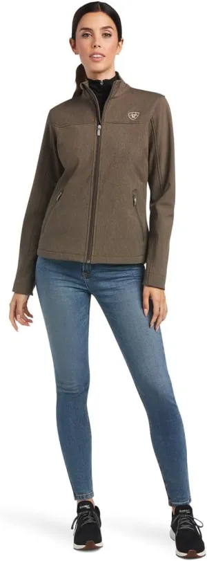 ARIAT Womens New Team Softshell Jacket Athletic Outerwear Casual Full Zip - Black
