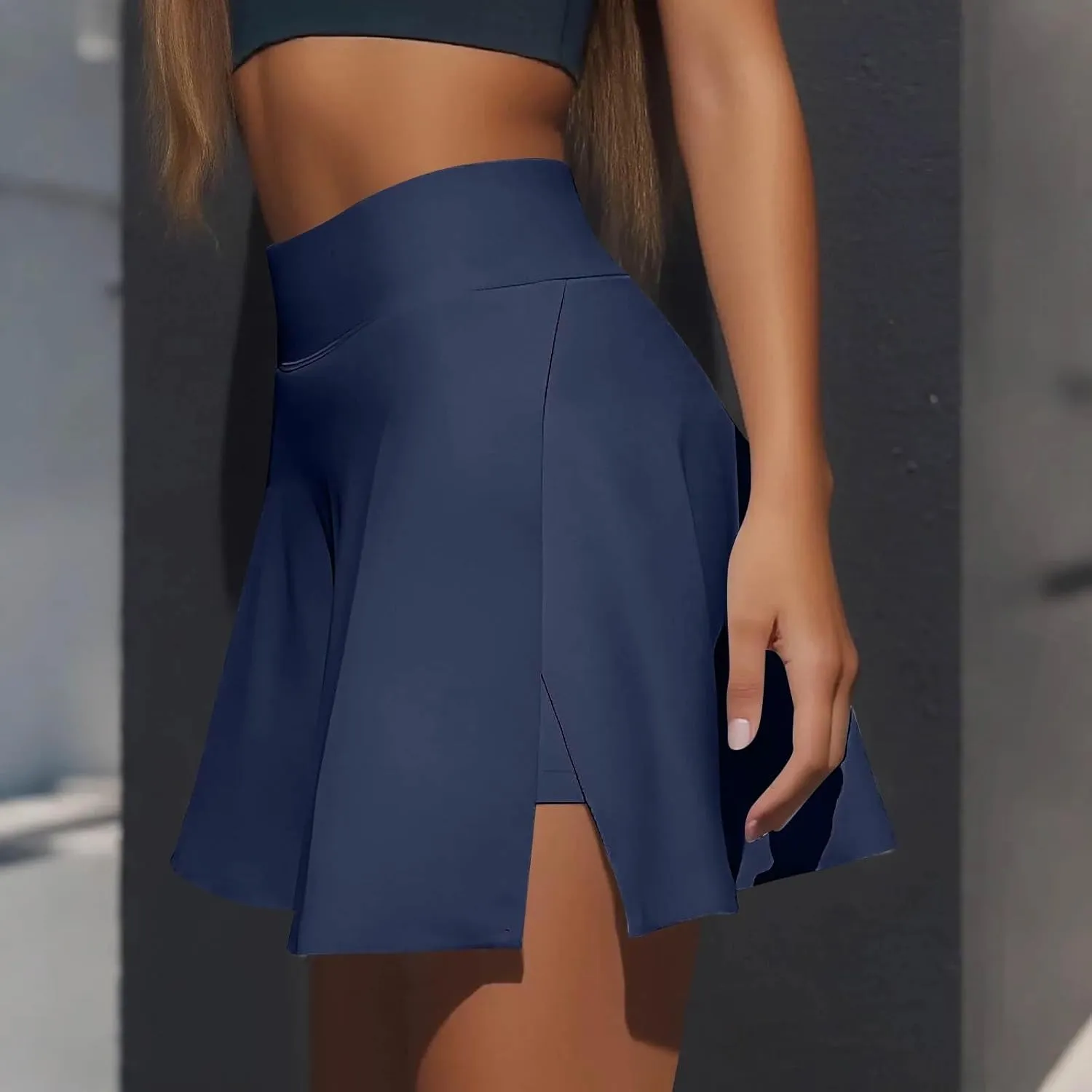 Athletic Skirts for Women with Shorts Underneath High Waisted Side Slit Tennis Skirt Sport Golf Skorts with Pockets