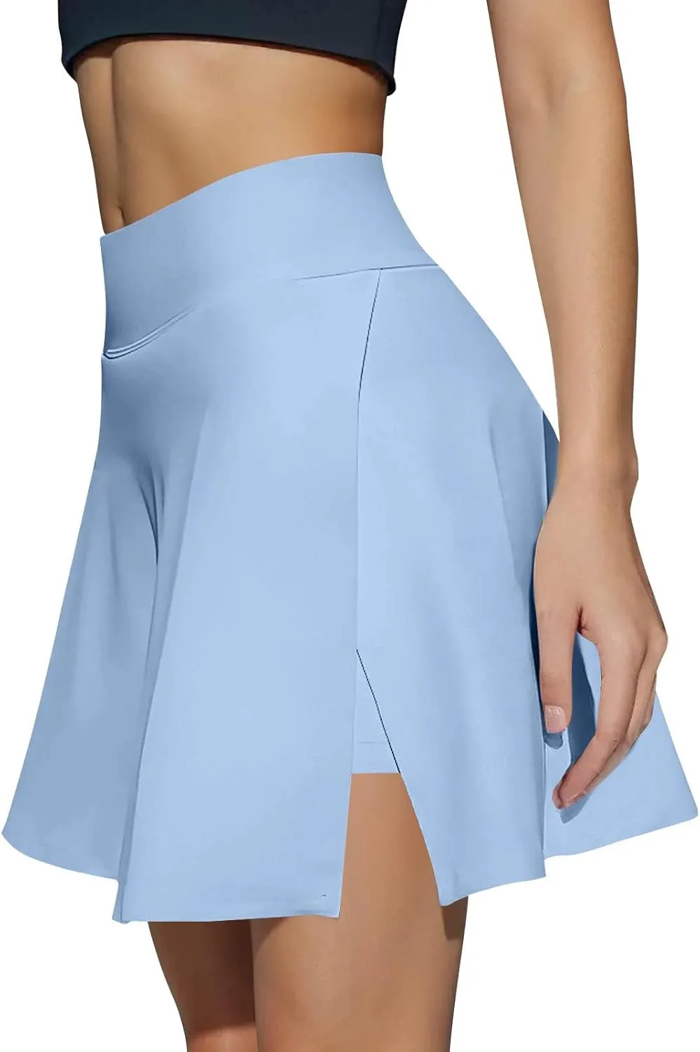 Athletic Skirts for Women with Shorts Underneath High Waisted Side Slit Tennis Skirt Sport Golf Skorts with Pockets
