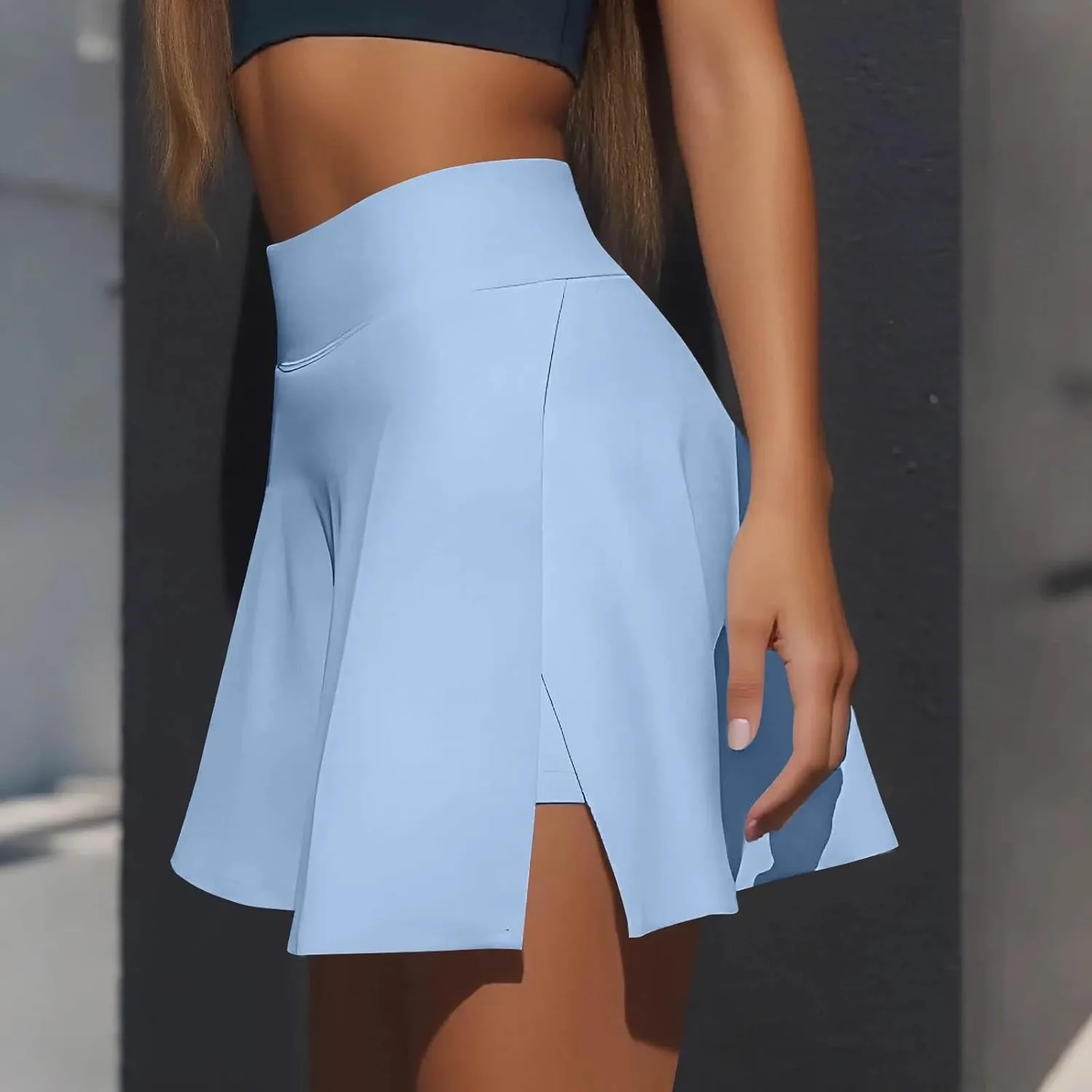 Athletic Skirts for Women with Shorts Underneath High Waisted Side Slit Tennis Skirt Sport Golf Skorts with Pockets
