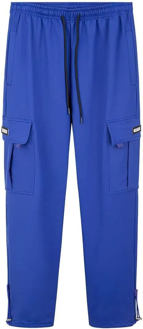 Baggy Sweatpants Men Casual Comfy Open Bottom Cargo Pants Outdoor Adjustable Bottom Joggers Multi Pockets Streetwear