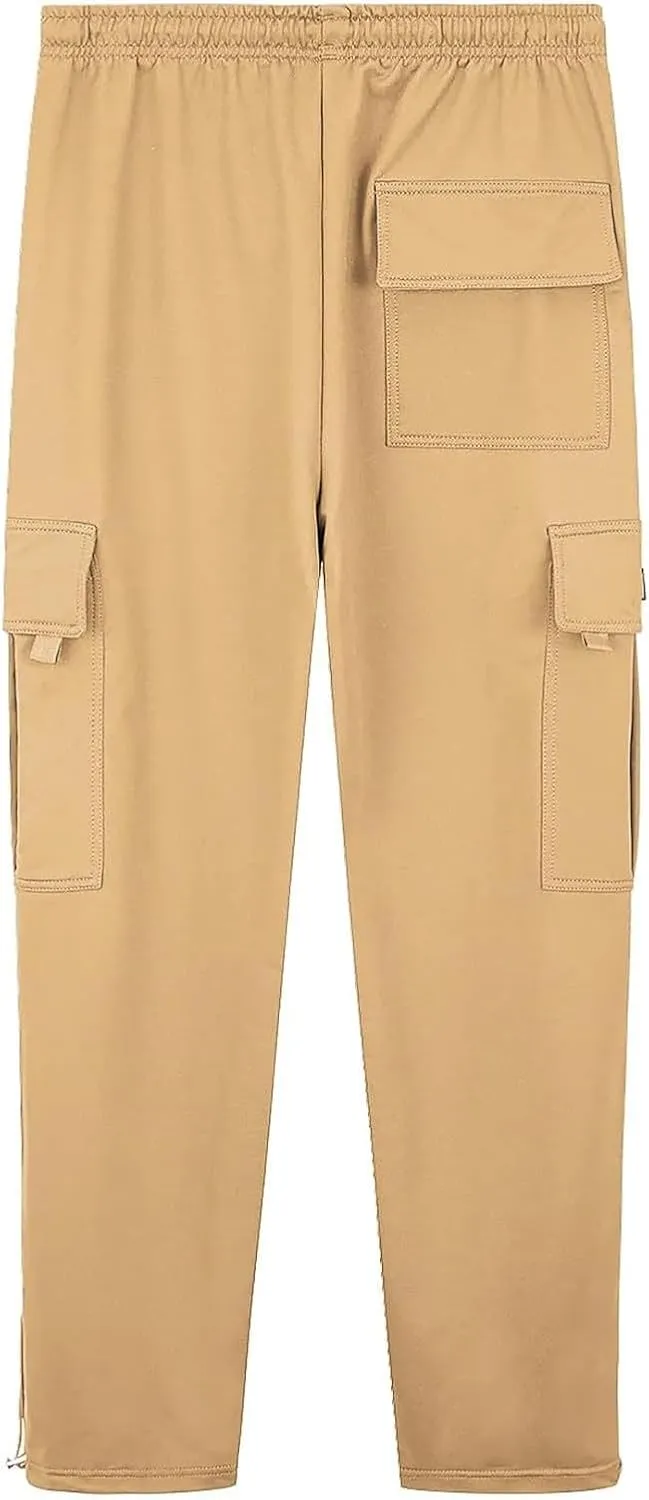 Baggy Sweatpants Men Casual Comfy Open Bottom Cargo Pants Outdoor Adjustable Bottom Joggers Multi Pockets Streetwear