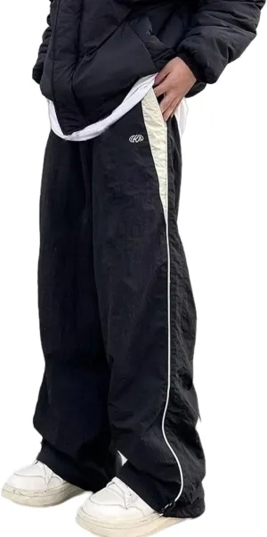 Baggy Track Pants Men Y2k Sweatpants Loose Parachute Pants Lightweight Elasitc Waist Workout Pants with Drawstring