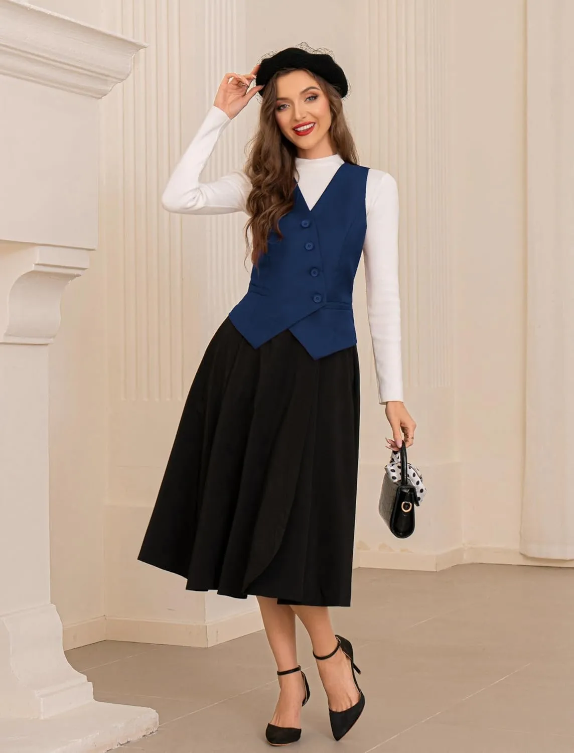 Belle Poque Waistcoat Vest for Women Suit Vest Tops Asymmetrical Hem Tuxedo Vest Sleeveless Blazers Jackets