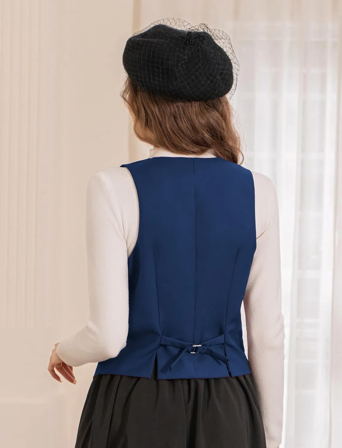 Belle Poque Waistcoat Vest for Women Suit Vest Tops Asymmetrical Hem Tuxedo Vest Sleeveless Blazers Jackets