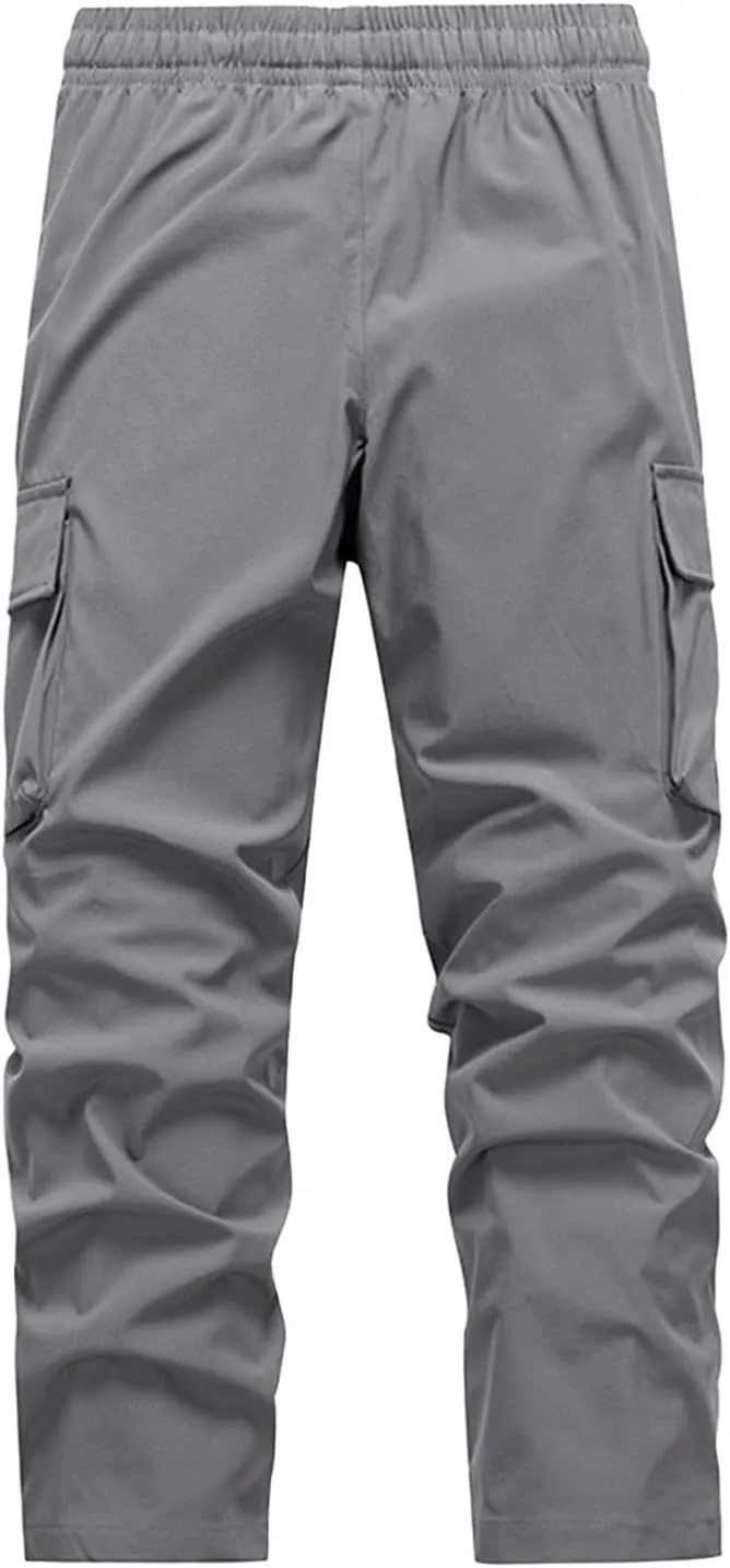 Big and Tall Cargo Pants for Men with Multi Pockets Relaxed Fit Straight Leg Sweatpants Stretch Lightweight Streetwear Pants