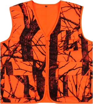 Blaze Orange Hunting Vest with Pockets for Men fishing Camping Outerwear