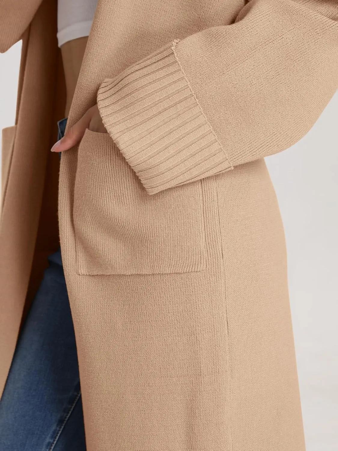 Bloggerlove Cardigan Sweaters for Women 2024 Fall Knit Sweater Coat Long Sleeve Oversized Open Front Coatigan Jacket