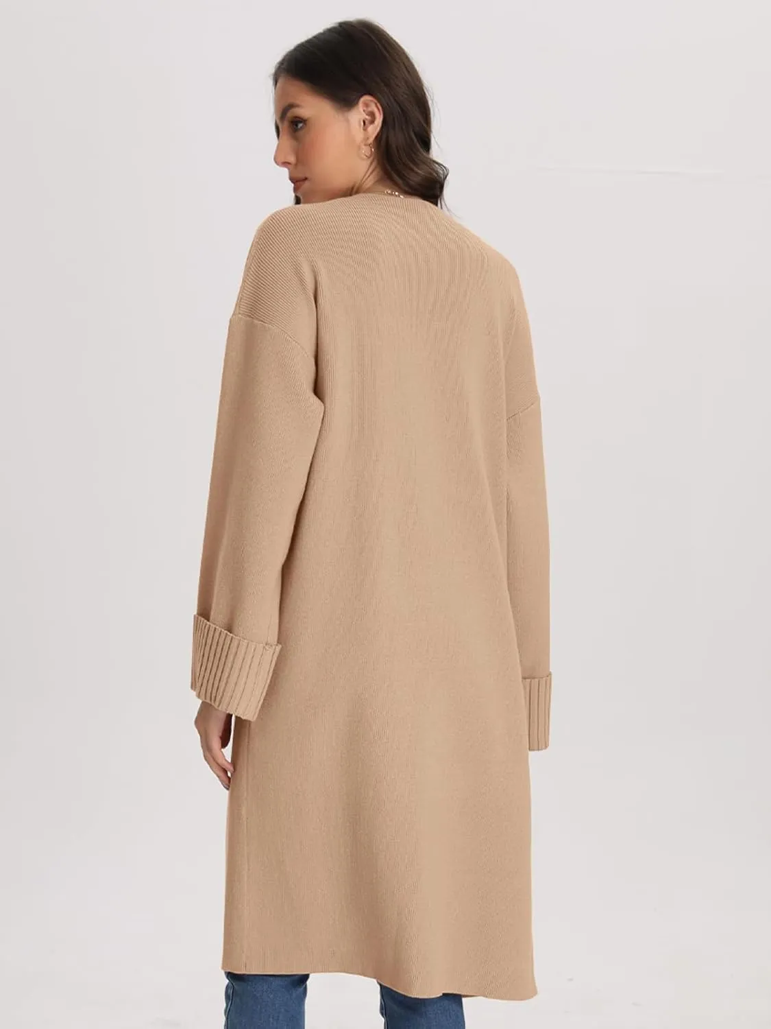 Bloggerlove Cardigan Sweaters for Women 2024 Fall Knit Sweater Coat Long Sleeve Oversized Open Front Coatigan Jacket