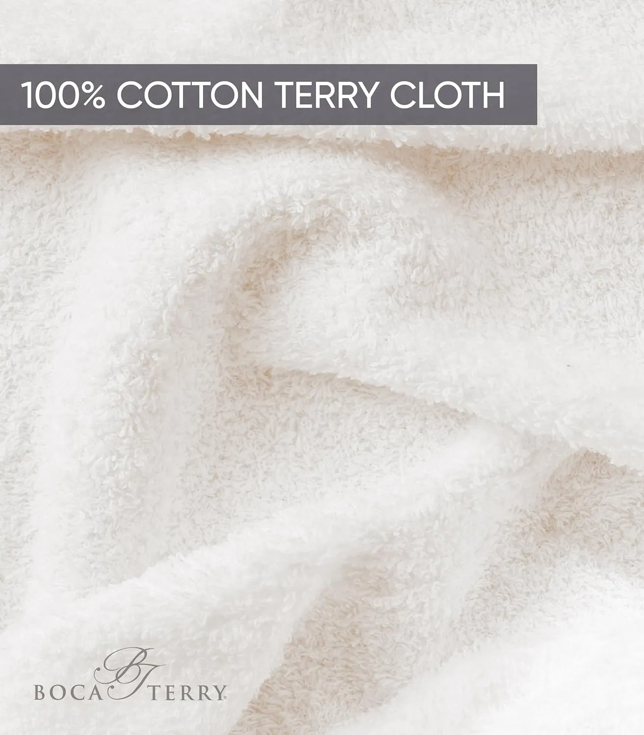 Boca Terry Men's Robe. 100% Cotton Terry Cloth, Shawl Collar, Men's Bathrobe. White