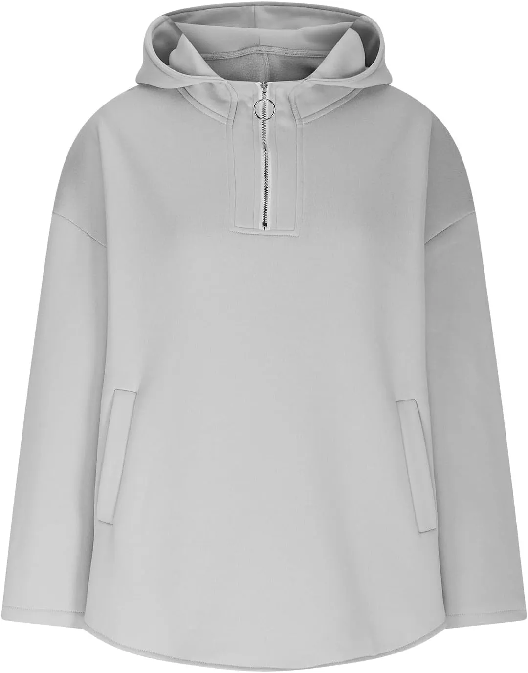 Borniu Women's Half Zip Oversized Sweatshirt Long Sleeve Crewneck Hoodies Fall Pullover Tops 2024 Trendy Preppy Clothes
