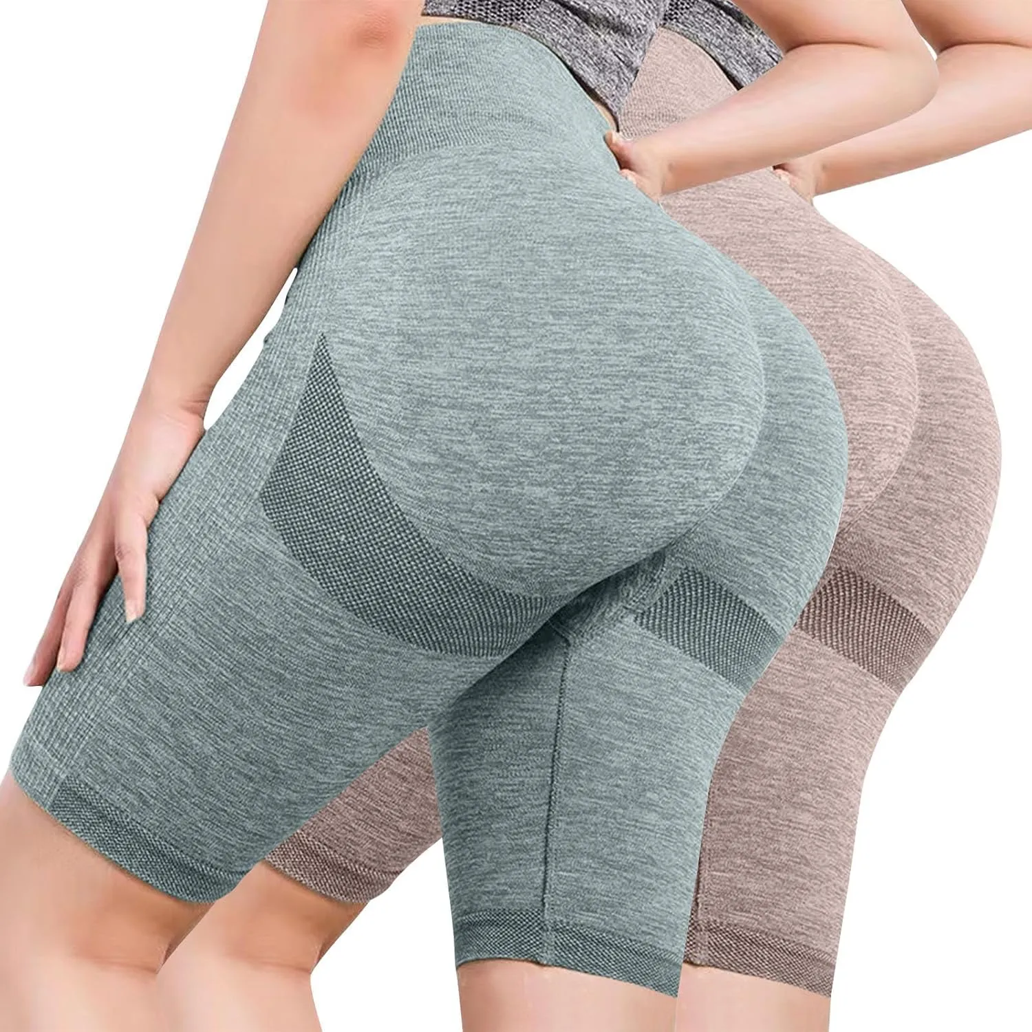 BOXIACEY Womens Workout Shorts High Waisted Booty Shorts Butt Lifting Seamless Shorts Slimming Athletic Gym Yoga Pants