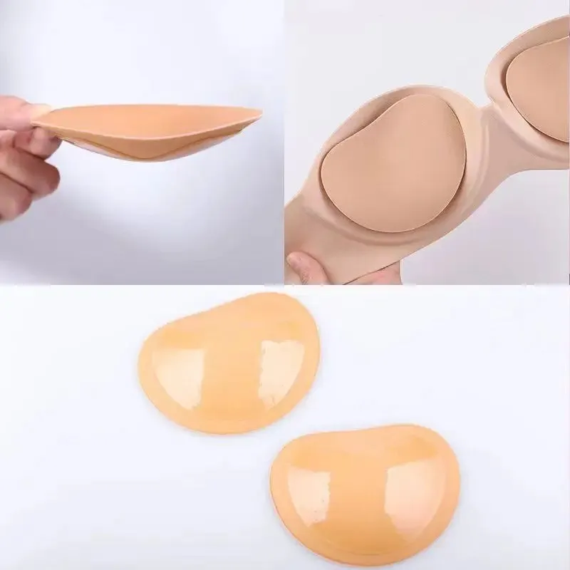 Breathable Sponge Bikini Chest Pads 2024 Push Up Padded Bikinis Swimsuit Women Swimwear Women Nylon Thicker Bra Pad