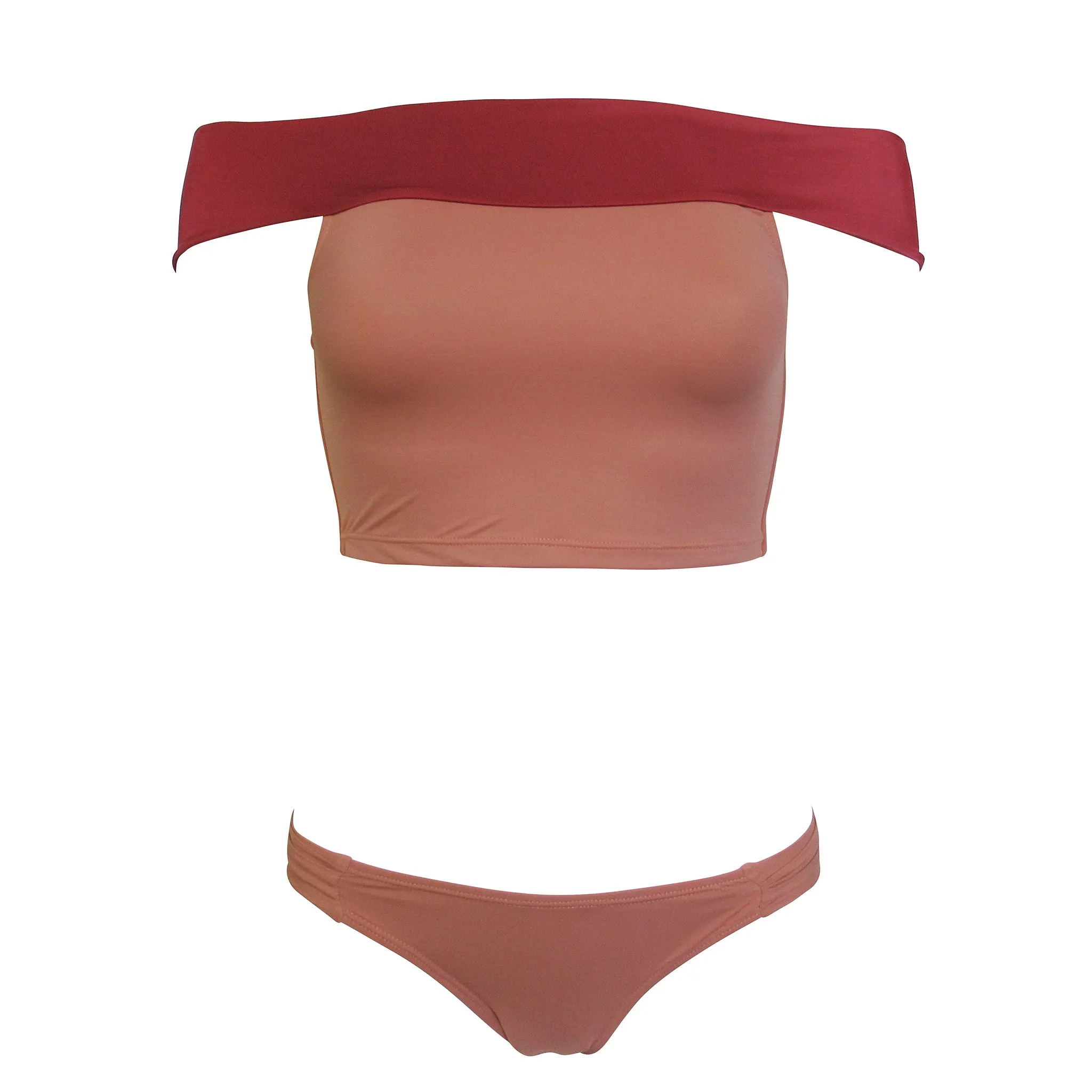 Brigitte Lou Off the Shoulder Crop Top Bikini