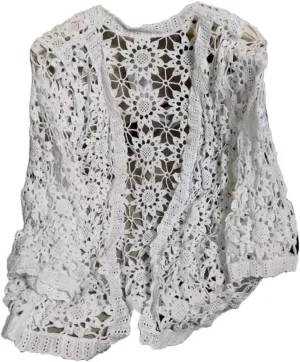 Camisole Cardigan With Straps, Air-Conditioned Shirt, Loose Fitting, Versatile Retro Hollow Cardigan