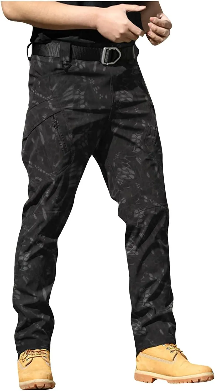 Cargo Pants for Men Water Resistance Stretch Waterproof Hiking Pants Breathable Travel with Pockets