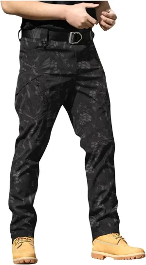 Cargo Pants for Men Water Resistance Stretch Waterproof Hiking Pants Breathable Travel with Pockets