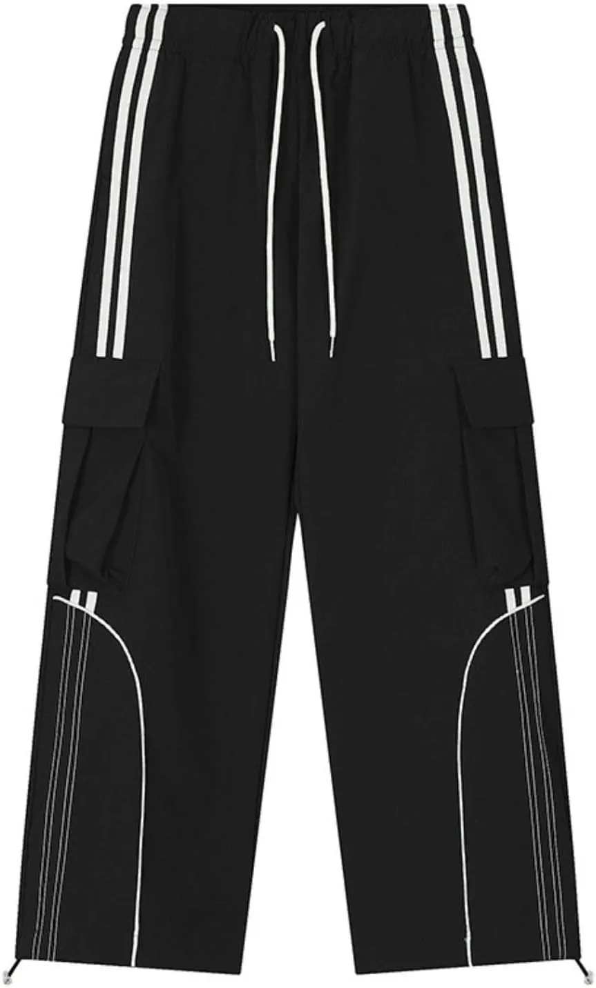 Cargo Sweatpants for Men Women High Waisted Straight Leg Baggy Sweatpants Hip Hop Track Pants Casual Trousers