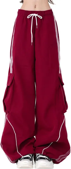 Cargo Sweatpants for Men Women High Waisted Straight Leg Baggy Sweatpants Hip Hop Track Pants Casual Trousers
