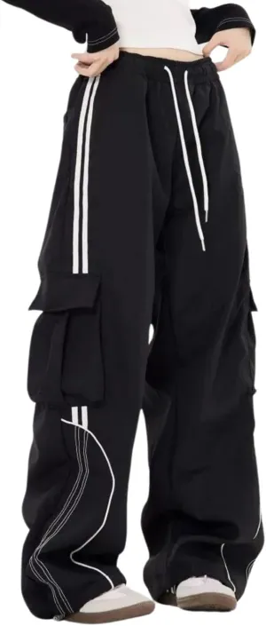 Cargo Sweatpants for Men Women High Waisted Straight Leg Baggy Sweatpants Hip Hop Track Pants Casual Trousers