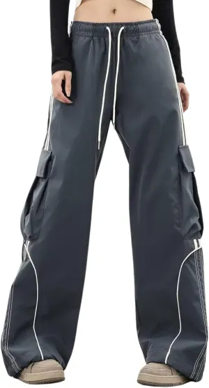 Cargo Sweatpants for Men Women High Waisted Straight Leg Baggy Sweatpants Hip Hop Track Pants Casual Trousers