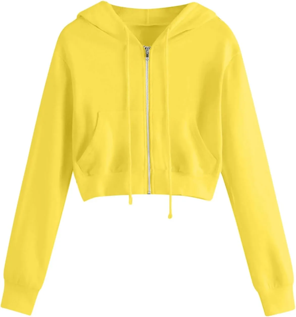 Ceboyel Zip Up Hoodies for Women Cropped Long Sleeve Sweatshirts Jackets Trendy Y2k Crop Tops Teen Girls Clothes 2023