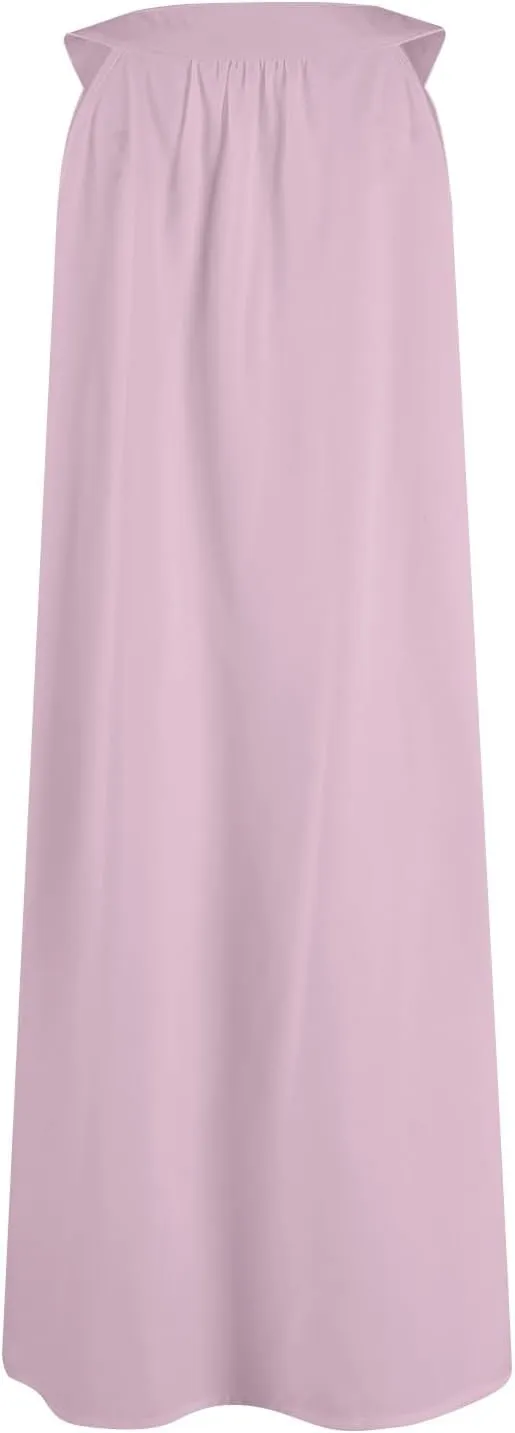 Chemise Nightgown for Women Sleeveless Sleepwear Lightweight Racerback Sleep Shirt Pleated V Neck Night Short Dress