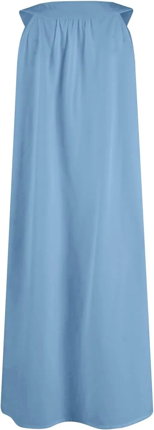 Chemise Nightgowns for Women Lightweight Sleeveless V Neck Sleep Shirts Summer Soft Comfy Loose Fit Sleep Dress