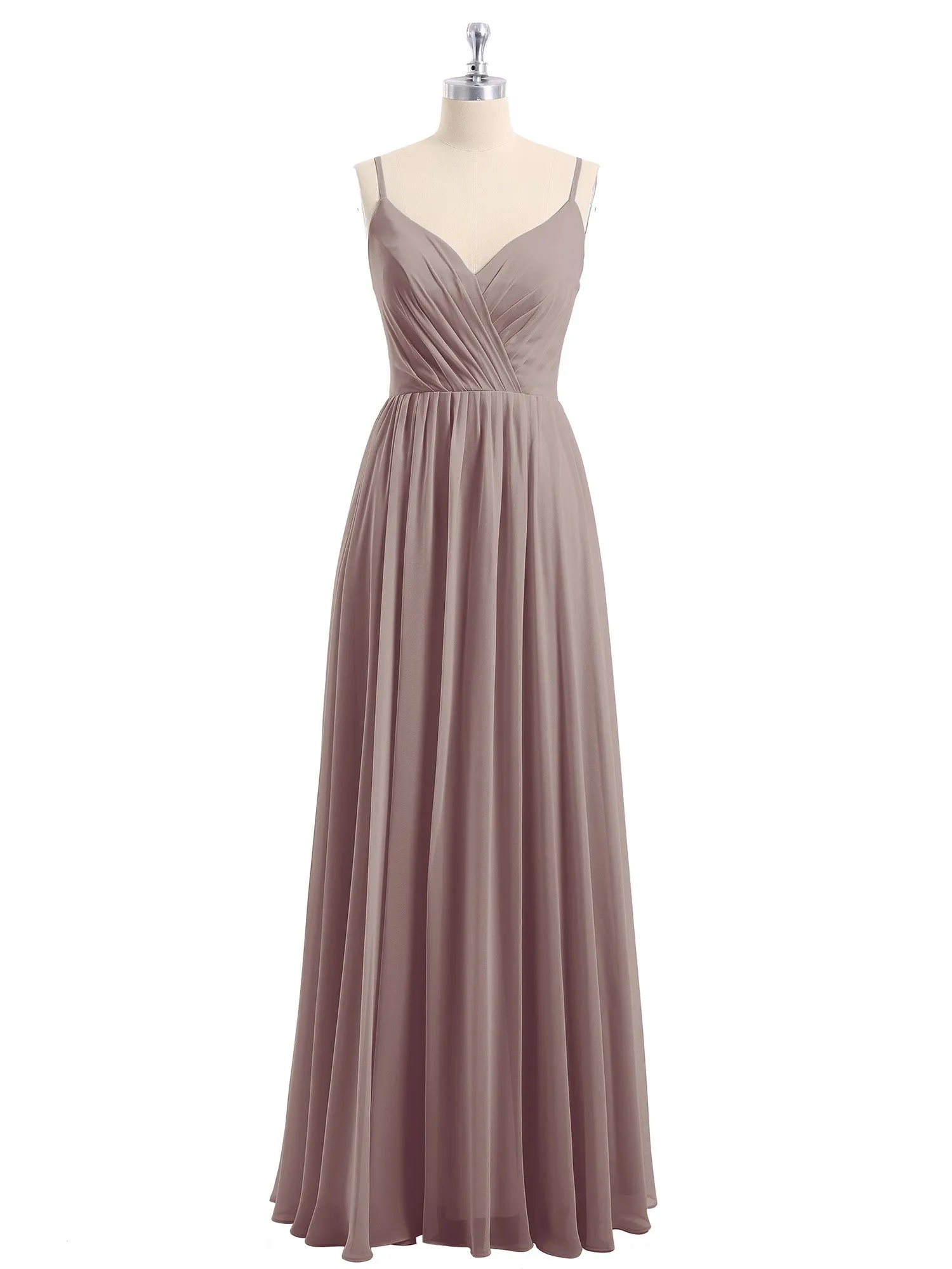 Chiffon Bridesmaid Dresses with Spaghetti Straps-Dusk Plus Size