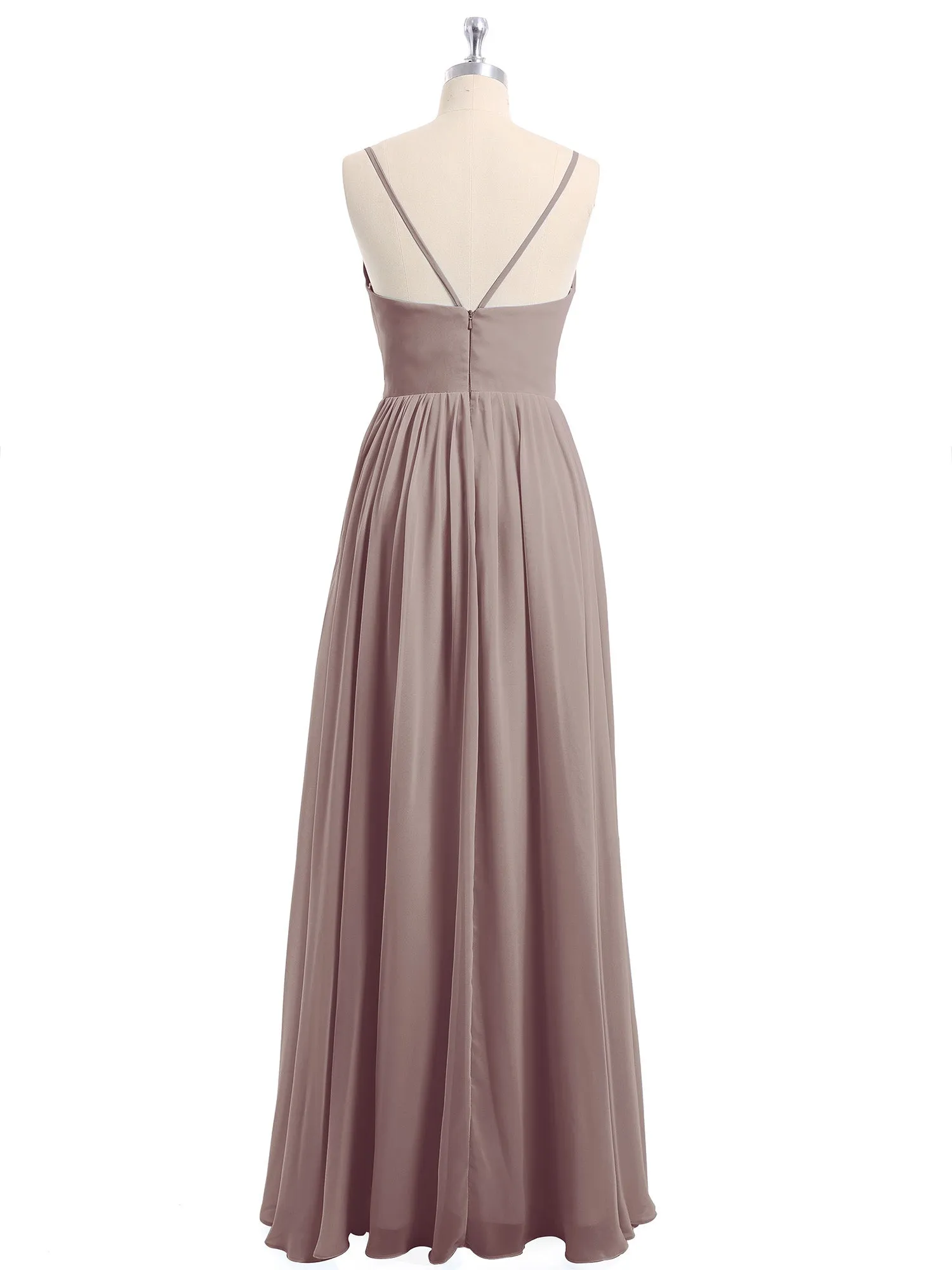 Chiffon Bridesmaid Dresses with Spaghetti Straps-Dusk Plus Size