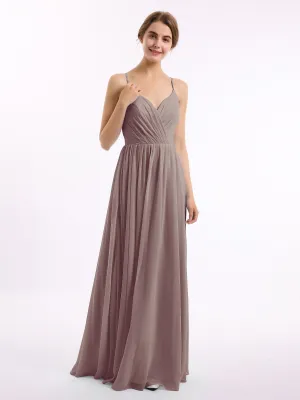 Chiffon Bridesmaid Dresses with Spaghetti Straps-Dusk Plus Size